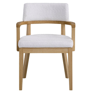 English Elm Gorge Oak Side Chairs Set of 2 — Padded Fabric Seats, Solid Wood Frame, Armrests & Modern Minimalist Design B062P209265