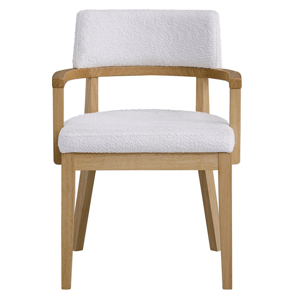 English Elm Gorge Oak Side Chairs Set of 2 — Padded Fabric Seats, Solid Wood Frame, Armrests & Modern Minimalist Design B062P209265