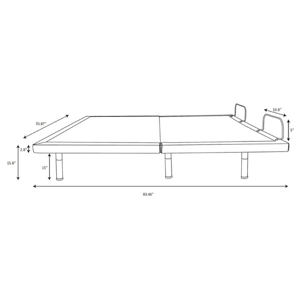 English Elm Kelven California King Adjustable Base with Massage Dual Zones and App Control B062P334266