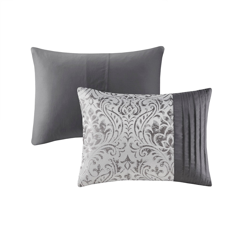 JLA Home Madison Park - 12 Jacquard Comforter Set with Damask Metallic Accents, Hypoallergenic 12-Piece Bed Ensemble 90 L x 104 W x 1.5H MP10-8438