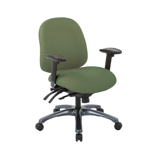 OSP Home Furnishings Multi-function Ergonomic Mid Back Office Chair with Lumbar Support and Titanium Base Sage 8512-R106
