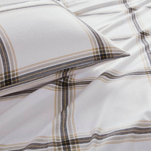 English Elm 4 Pcs Cozy Tan Plaid Full Sheet Set - Soft 100% Cotton Flannel For Year-Round Comfort & Style B035P319777