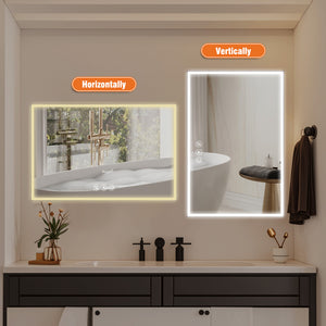 English Elm 48*32In Led Framed Bathroom Vanity Mirror - Anti-Fog, Adjustable Lighting, Durable & Stylish Design W2709P268900