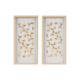 Aurelian Emblem Modern/Contemporary Natural Capiz with Gold Foil 2-piece Shadowbox Wall Decor Set