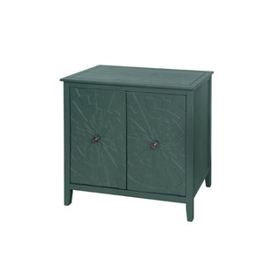 English Elm Geometric Diamond Embossed Sideboard Cabinet Matte Vintage Mdf Entryway Storage Green W688P364740