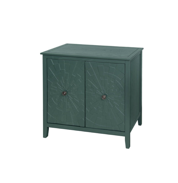 English Elm Geometric Diamond Embossed Sideboard Cabinet Matte Vintage Mdf Entryway Storage Green W688P364740