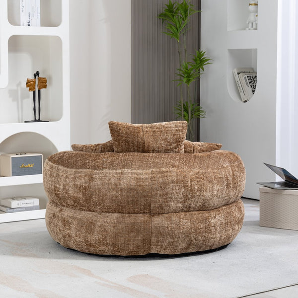 English Elm Lazy Sofa Oversized Ergonomic Bean Bag Lounger with High Wrap Back, Plush Chenille Foam Comfort for Living Room, Bedroom, Office Coffee W395P252063