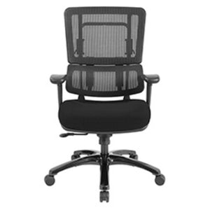OSP Home Furnishings Vertical Mesh Back Ergonomic Manager Chair with Synchro Tilt and Polished Aluminum Base Black 99663B-3M