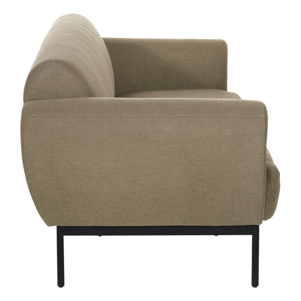 OSP Home Furnishings Delta Contemporary Commercial Grade Sofa with Sinuous Spring Support and Black Metal Legs DTL53-K063