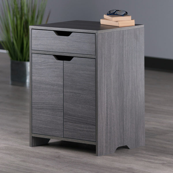 Winsome Wood Nova 1-drawer Storage Cabinet - Versatile Charcoal Organizer For Office, Garage, Or Kids' Room Charcoal Composite Wood 16326-winsome-wood