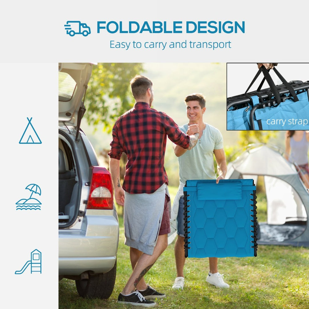 English Elm Outsunny Folding Chaise Lounge Set - 5-Level Recline, Padded Seats, Headrest & Side Pocket For Comfort W2225P200627-GIGA