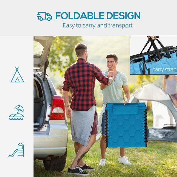 English Elm Outsunny Folding Chaise Lounge Set - 5-Level Recline, Padded Seats, Headrest & Side Pocket For Comfort W2225P200627-GIGA