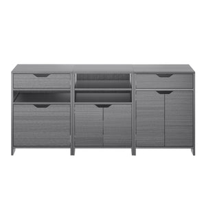 Winsome Wood Nova 3-piece Storage Cabinet Set In Charcoal - Stylish & Versatile Organization For Home Office Spaces Charcoal Composite Wood 16333-winsome-wood