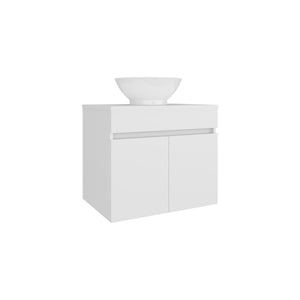 English Elm Bathroom Vanity Slim Sink Cabinet with Single Door, Engineered Wood, Space-Saving Modern Design White 27.56 L x 22.05 W x 12.2 H B097P350318
