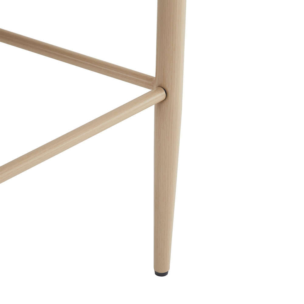English Elm Christopher Knight Home® - Barstools Set Of 2 - Chic Beige Upholstered Bar Stools With Back, Natural Wood & Iron Legs, 260Lbs Capacity N779P248198N
