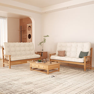 English Elm 8 Inch Foldable Corduroy Floor Mattress Full Size Sofa Bed Guest Sleeping Pad Beige T3210P477353