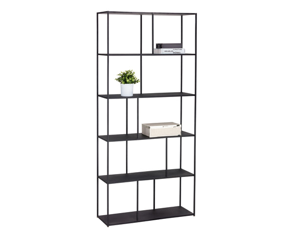 Sunpan Eiffel Bookcase - Stylish Iron Storage Solution for Living Spaces, Office, and Modern Decor Large - 34.5W x 12D x 77H