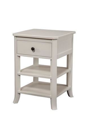 IDEAZ 1635APB White 1 Drawer Nightstand with Shelves White 1635APB