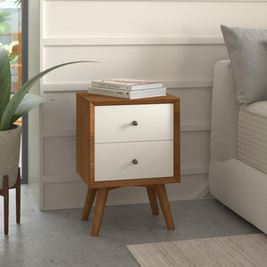 IDEAZ 1636APB Brown/White Double-Hued Nightstand Brown & White 1636APB