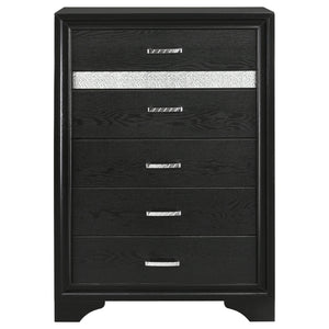 English Elm Annie Black 6-Drawer Bedroom Chest - Elegant Glamour & Efficient Storage For Modern Spaces B062P378343