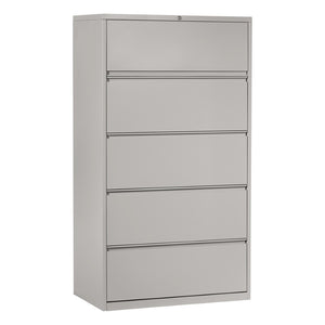OSP Home Furnishings 36" Wide Lateral File Cabinet with Four Drawers Ball Bearing Slides and Locking Security 5 LF536-HF