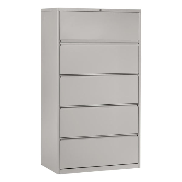 OSP Home Furnishings 36" Wide Lateral File Cabinet with Four Drawers Ball Bearing Slides and Locking Security 5 LF536-HF