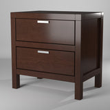 IDEAZ 1637APB Espresso 2 Drawer Nightstand Espresso 1637APB