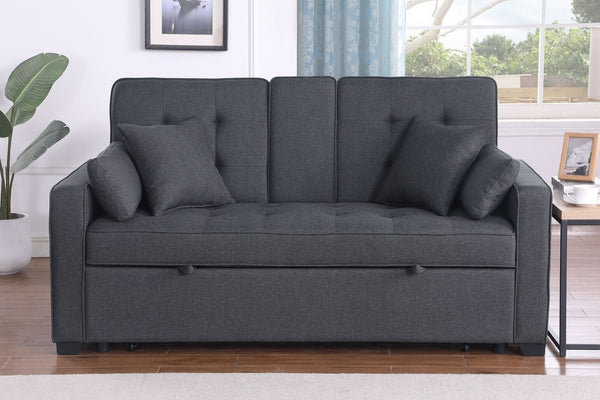 English Elm Cody Woven Fabric Sleeper Loveseat with Charging Console and Pocket Coil Support B061S00957
