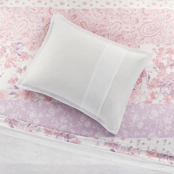 English Elm Floral Paisley Comforter Set Twin/Twin XL - Soft Microfiber, Anti-Microbial, Decorative Pillows Pink 11.42 L x 9.45 W x 3.15 H B035P294222