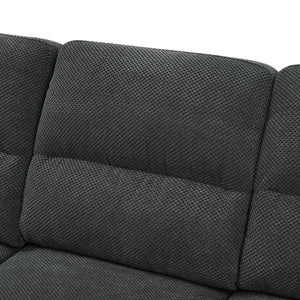 English Elm 3-seater Track Arm Sofa Tufted Textured Fabric Couch for Modern Living Rooms Dark Gray W5568S00009