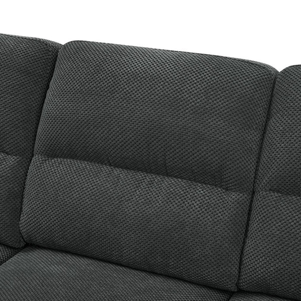 English Elm 3-seater Track Arm Sofa Tufted Textured Fabric Couch for Modern Living Rooms Dark Gray W5568S00009