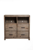 IDEAZ 1639APA Brown Washed 4 Drawer TV Media Chest Brown Washed 1639APA