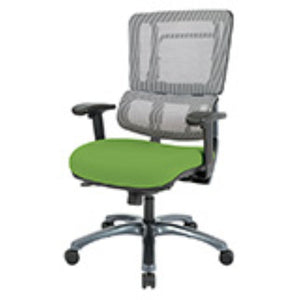 OSP Home Furnishings Vertical Mesh Back Ergonomic Manager Chair with Lumbar Support and Titanium Rolling Base 99667T-6
