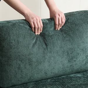 English Elm Modern Chenille L-shaped Sectional with Usb Charging Ottoman Storage Living Room Couch Green W2120S00017