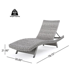 English Elm Christopher Knight Home® - Crete Wicker Chaise Lounge - Stylish, Adjustable Outdoor Seating For Patios, Pools & Coastal Retreats 58997.00MP2