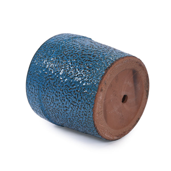 English Elm 3 Pieces Ceramic Flowerpot Set - Handcrafted Antique Blue Planters For Indoor & Outdoor Decor W3273P321470