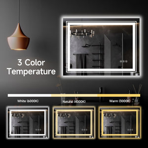 English Elm 24X32 Frameless Led Smart Bathroom Mirror With Adjustable Lighting, Anti-Fog & Safety Features T3757P347026