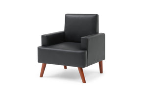 English Elm Ventura Tufted Velvet Accent Chair Compact Button Detail for Living Room or Bedroom Black B078P497888