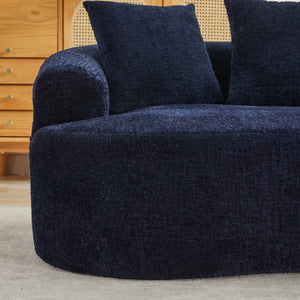 English Elm Curved Chenille Loveseat with Memory Foam Deep Seat and Pillows for Small Spaces W2915P417173