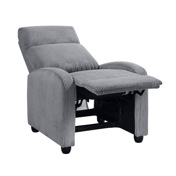 English Elm Modern Parsons Push Back Recliner Chair in Soft Corduroy Fabric — Sleek Comfortable Living Room Lounger with Solid Wood Frame and Easy Recline Mechanism Dark Gray 30 L x 27 W x 21.5 H B011P395855
