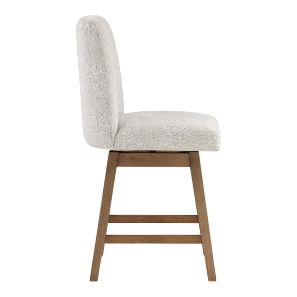 OSP Home Furnishings Finley 26” Swivel Counter Stool  - Set of 2 Parchment/Med Oak