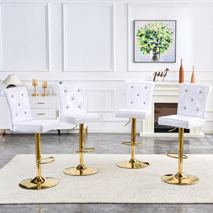 English Elm 4-pack Pu High-back Dining Chairs with Powder-coated Metal Legs for Modern Kitchens White W3875P371069