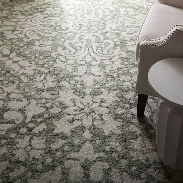 Feizy Rugs Belfort Hand-tufted Wool Rug In Classic Colors - Elegant Floral & Geometric Designs For Timeless Style Ivory,Green Wool 8698a28fgrn000f00