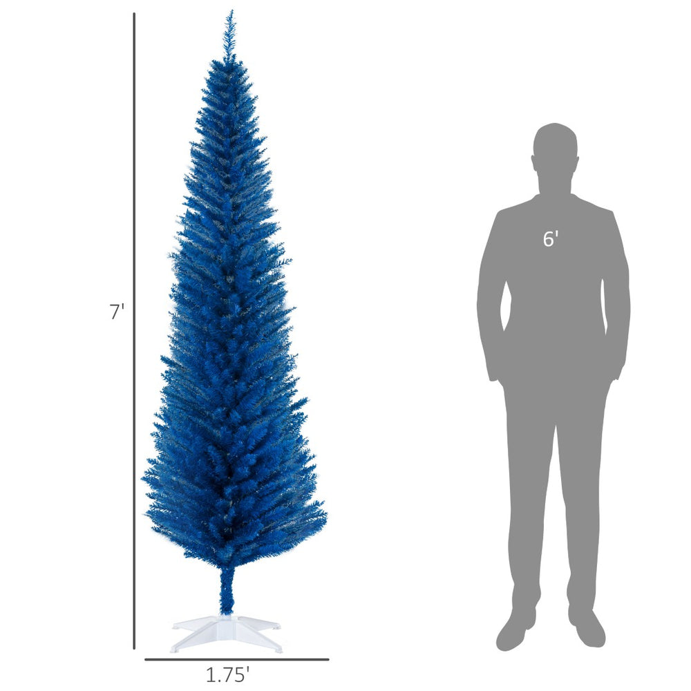 English Elm Snow Flocked Pink Pencil Artificial Christmas Tree for Entryway or Bedroom Corner T3971P414625