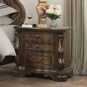 English Elm Traditional Dark Brown Nightstand Oak Veneer Dovetail Drawers Usb Charging Bedroom B2741P435896