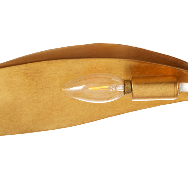 Yuriko Elegant White Chandelier with Gold Leaf Accents – Contemporary Design for Stunning Spaces