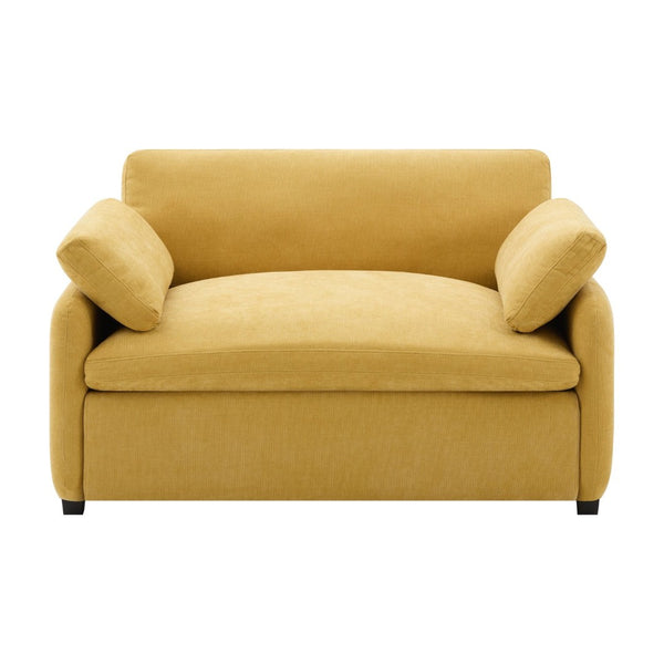 English Elm 50*43" Oversized Chenille Armchair Deep Lounge Seat Modern Minimalist Living Room Chair Yellow N723S5042Y
