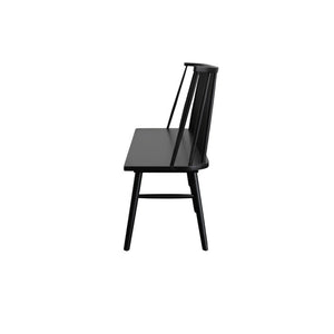 Alpine Furniture Felix Windsor Bench In Sleek Black Solid Rubberwood — Timeless Spindle-Back, Durable 60" Seating 1640-03