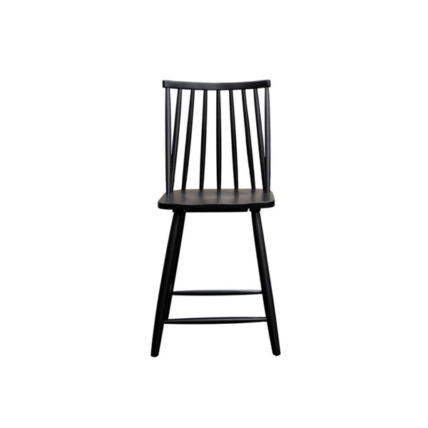 Alpine Furniture Felix Counter Height Barstools Set Of 2 – Solid Rubberwood Windsor Spindle Back, Sculpted Seat, 24" 1640-04