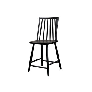 Alpine Furniture Felix Counter Height Barstools Set Of 2 – Solid Rubberwood Windsor Spindle Back, Sculpted Seat, 24" 1640-04